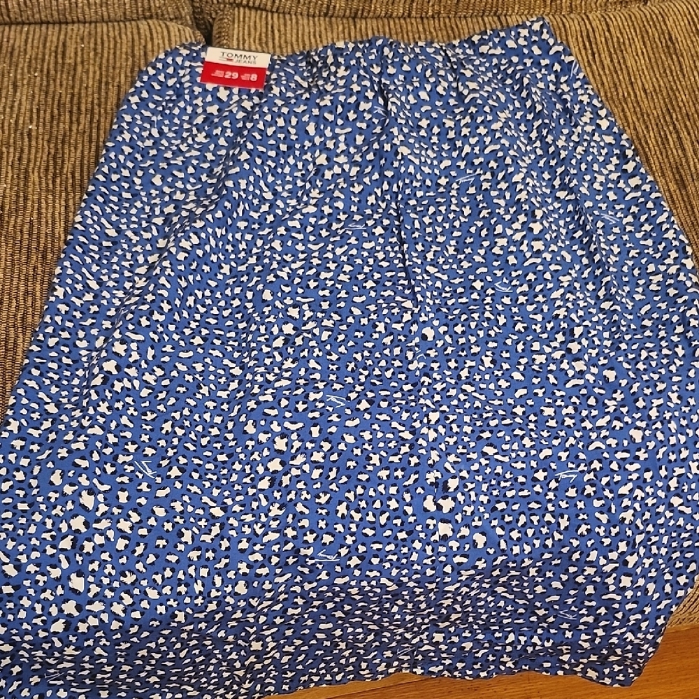 George Blue Smocked Bubble Midi Skirt
